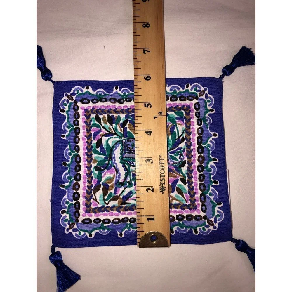 Lilly Pulitzer Cocktail Napkins Elephant Blue Grotto Fan Favorite Tassels 6